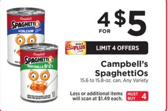 ShopRite Spaghettios offer