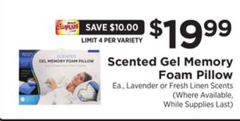 ShopRite Scented gel memory foam pillow offer