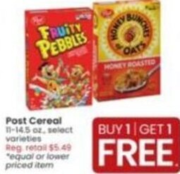 Albertsons Post Cereal offer