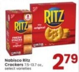 Albertsons Nabisco Ritz Crackers 7.5-13.7 oz. offer