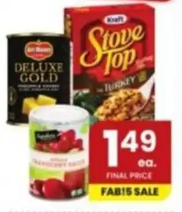 Albertsons Del Monte Deluxe Gold, Kraft Stove Top Turkey offer