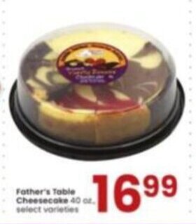 Albertsons Father's Table Cheesecake 40 oz. offer