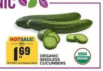 Food Lion Organic seedless cucumbers offer