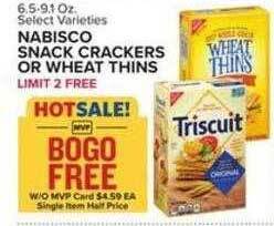 Food Lion Nabisco snack crackers or wheat thins offer