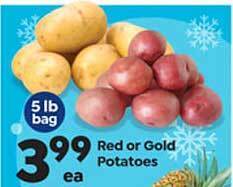 Save a Lot Red or gold potatoes offer