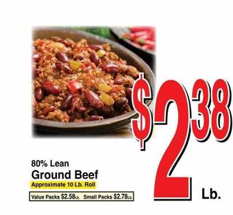 Super Saver 80% lean ground beef offer