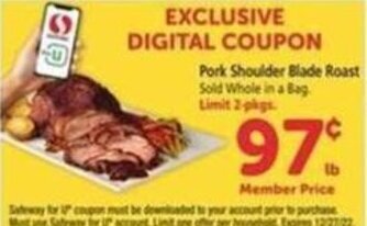 Safeway Pork Shoulder Blade Roast offer
