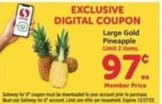 Safeway Large Gold Pineapple offer