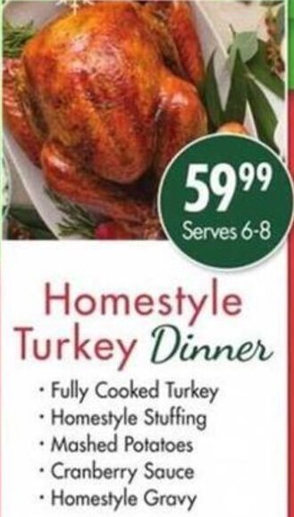 Safeway Homestyle Turkey Dinner offer