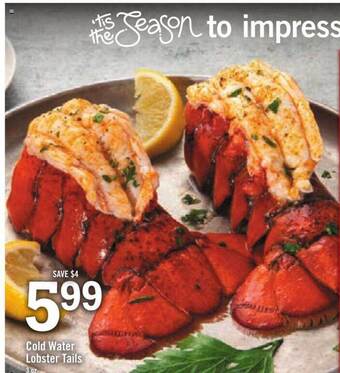 Price Chopper Cold water lobster tails offer