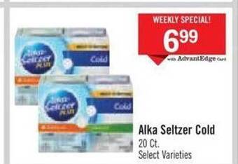 Price Chopper Alka seltzer cold offer
