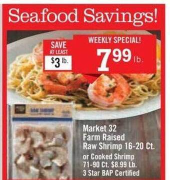 Price Chopper Market 32 farm raised raw shrimp or cooked shrimp offer