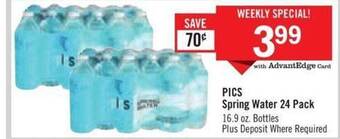 Price Chopper Pics spring water 24 pack offer