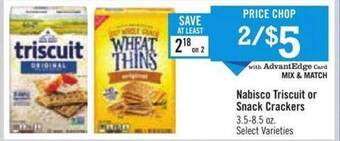 Price Chopper Nabisco triscuit or snack crackers offer