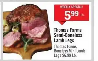 Thomas farms semi-boneless lamb legs