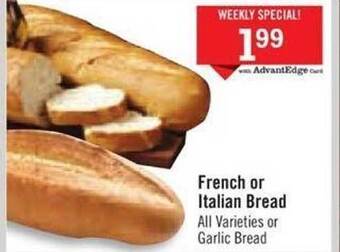 Price Chopper French or italian bread offer