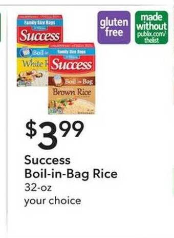 Publix Success boil-in-bag rice offer