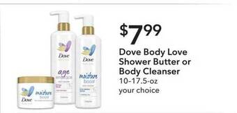 Publix Dove body love shower butter or body cleanser offer