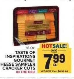 Food Lion Taste of inspirations gourmet cheese sampler cracker cuts offer