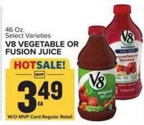 Food Lion V8 vegetable or fusion juice offer