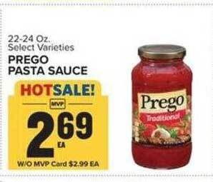 Food Lion Prego pasta sauce offer
