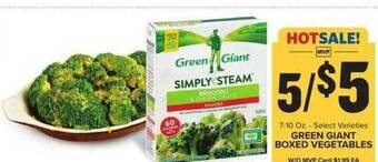 Food Lion Green giant boxed vegetables offer
