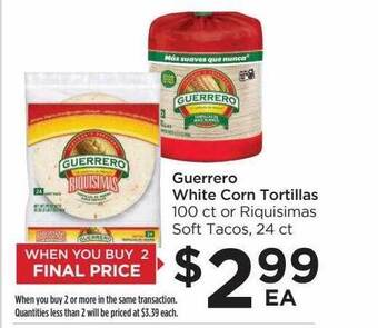 Foods Co Guerrero white corn tortillas offer
