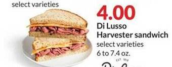 Hy-Vee Di lusso harvester sandwich offer