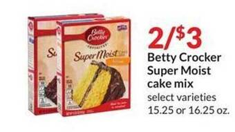 Hy-Vee Betty crocker super moist cake mix offer