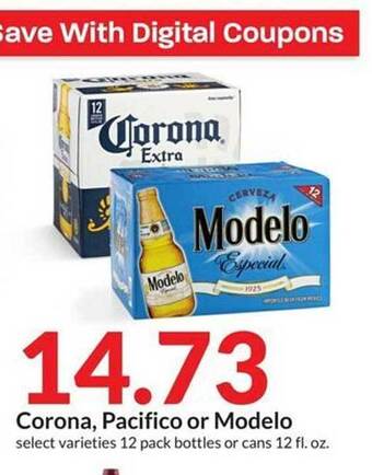 Hy-Vee Corona, pacifico or modelo offer