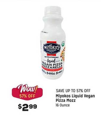 Grocery Outlet Miyokos liquid vegan pizza mozz offer