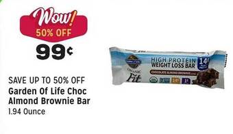 Grocery Outlet Garden of life choc almond brownie bar offer