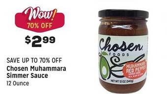 Grocery Outlet Chosen muhammara simmer sauce offer