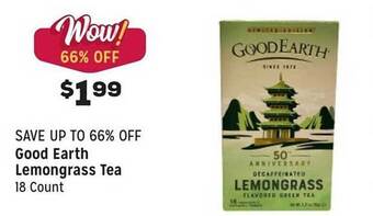 Grocery Outlet Good earth lemongrass tea offer