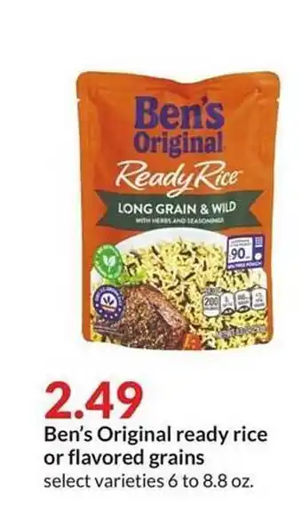Hy-Vee Ben's original ready rice or flavored grains offer