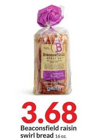 Hy-Vee Beaconsfield raisin swirl bread offer