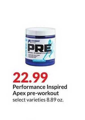 Hy-Vee Performance inspired apex pre-workout offer