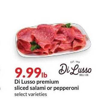 Hy-Vee Di lusso premium sliced salami or pepperoni offer
