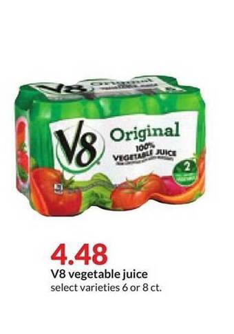 Hy-Vee V8 vegetable juice offer