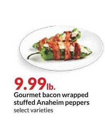 Hy-Vee Gourmet bacon wrapped stuffed anaheim peppers offer