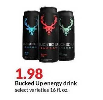 Hy-Vee Bucked up energy drink offer