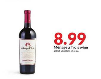 Hy-Vee Ménage à trois wine offer