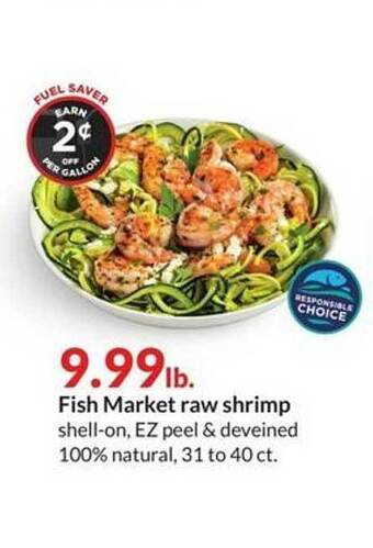 Hy-Vee Fish market raw shrimp offer