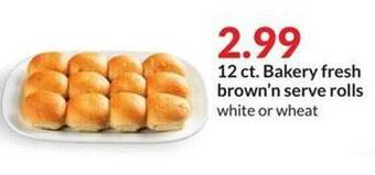 Hy-Vee Bakery fresh brown'n serve rolls offer
