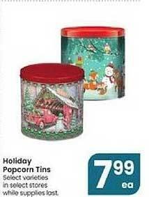 Jewel-Osco Holiday popcorn tins offer