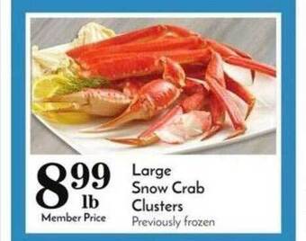 Pavilions Large snow crab clusters offer