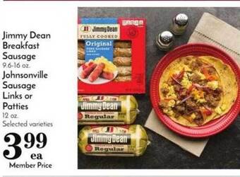 Pavilions Jimmy dean breakfast sausage, johnsonville sausage links or patties offer