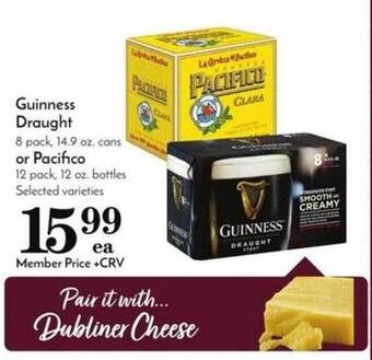 Pavilions Guinness draught or pacifico offer