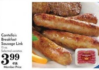 Pavilions Cantella's breakfast sausage link offer