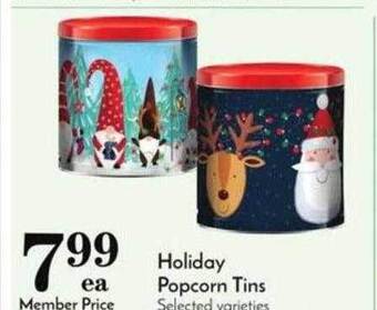 Pavilions Holiday popcorn tins offer